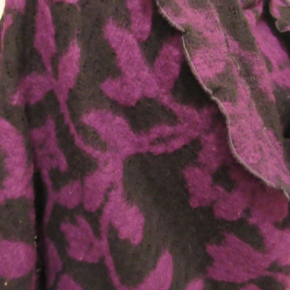Mastro Moda Positano Italy Purple/Black Large Wool Blend Wrap/Coat - Lovely!! - Picture 4 of 10